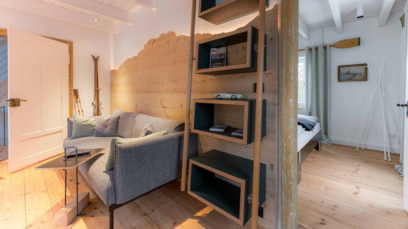 Wohnzimmer im Ferienhaus am Simssee