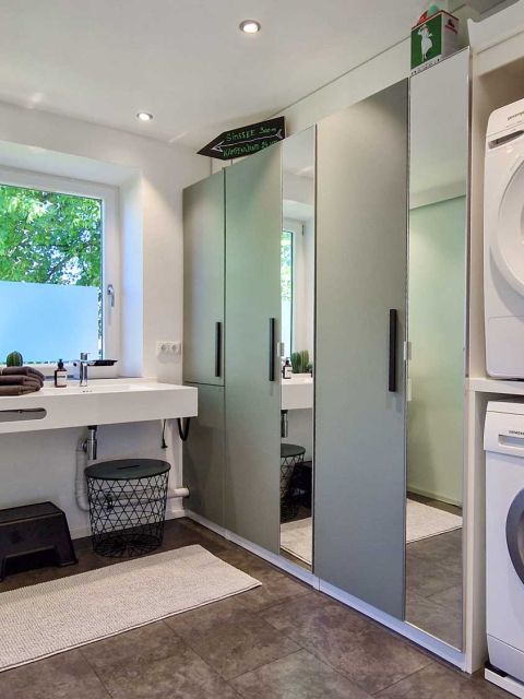 Bad und WC im Ferienhaus am Simssee