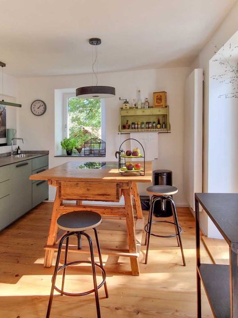 Küche im Ferienhaus am Simssee