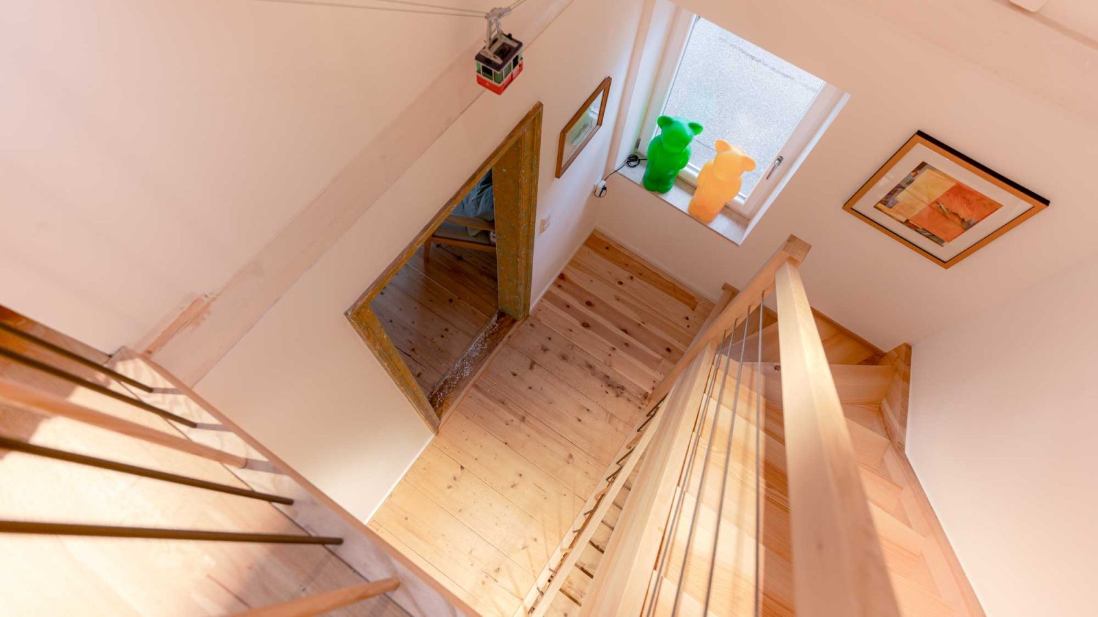 Treppenhaus im Ferienhaus am Simssee